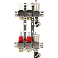 Коллекторная группа Valtec со встроенными расходомерами, 1 "34;х3/4 "34;, 2 выхода, евроконус VTc.586.EMNX.0602