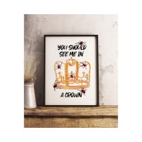 Постер в раме ПростоПостер Billie Eilish Crown 517777733352, 40х50 см