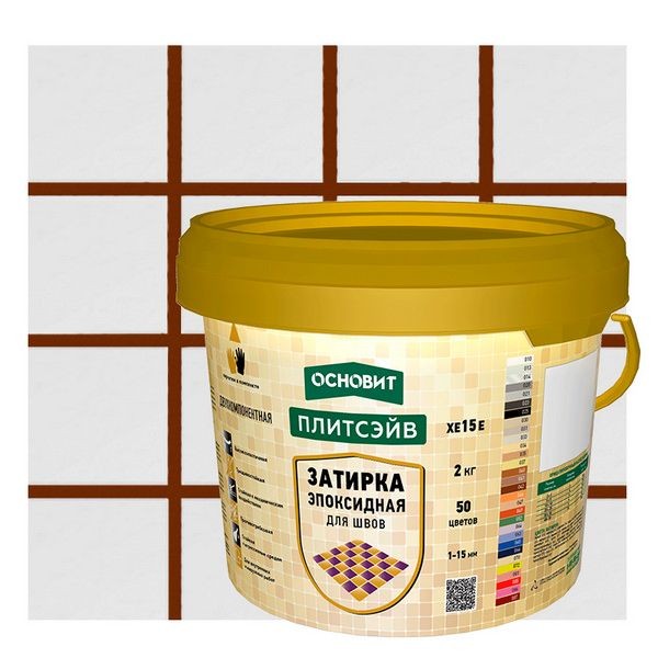 Затирка эпоксидная Основит «Плитсэйв» цвет тёмно-коричневый 2 кг