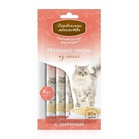 Деревенские лакомства для кошек «Нежное пюре из лосося»