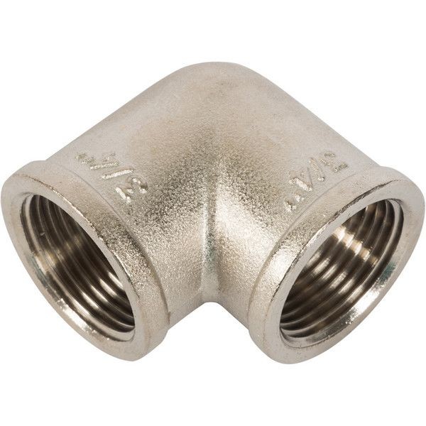 Угол Valtec, внутренняя-внутренняя резьба, 3/4 "34; никелированная латунь