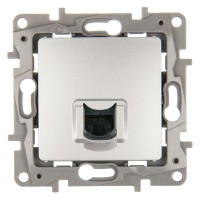 Розетка компьютерная встраиваемая Legrand Etika RJ45, UTP cat 6, цвет алюминий