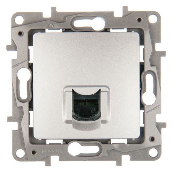 Розетка компьютерная встраиваемая Legrand Etika RJ45, UTP cat 6, цвет алюминий
