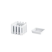 Кашпо для цветов Лардо 19x15x19 см v2.5 л пластик белый