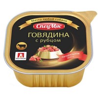 Влажный корм для собак «СпецМяс», Говядина с рубцом, 300г