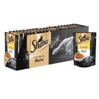 Влажный корм для кошек Sheba Ломтики в желе с курицей, 24 шт по 85г