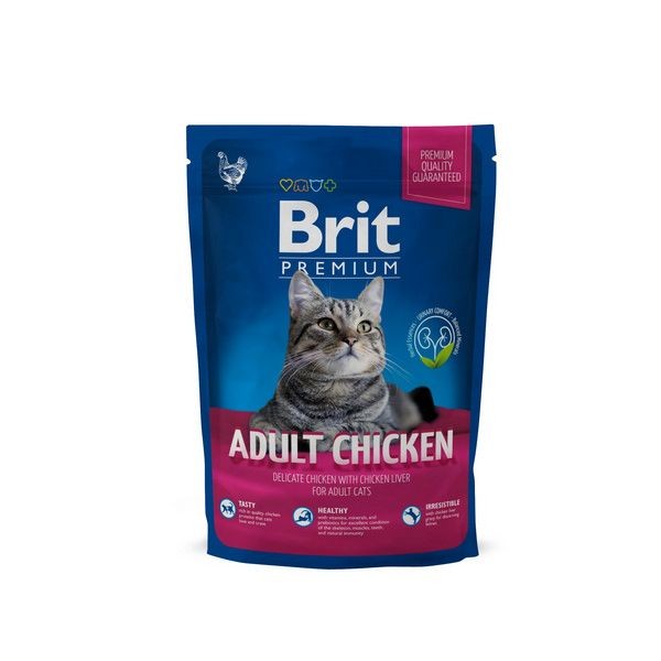 Сухой корм для взрослых кошек BRIT Premium Cat Adult Chicken Курица Печень 800 г