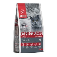 Сухой корм для взрослых кошек BLITZ Курица 400 г