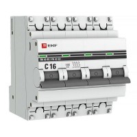 Автоматический выключатель EKF 4P 16А (C) 4,5kA ВА 47-63 PROxima