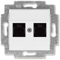 Розетка компьютерная встраиваемая ABB Levit RJ45, cat 5е, цвет белый