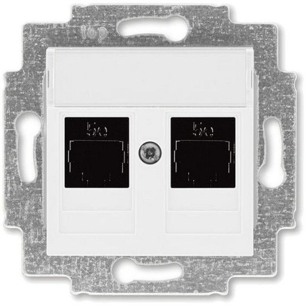 Розетка компьютерная встраиваемая ABB Levit RJ45, cat 5е, цвет белый