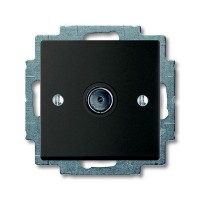 ТВ-розетка оконечная встраиваемая ABB Basic 55, цвет шато(черный)