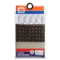 Шторка для ванной Vanstore комбинированная с 3D эффектом "34;Квадраты "34; 180*180 см