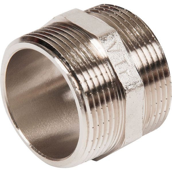Ниппель Valtec, наружная-наружная резьба, 1.1/2 "34;, никелированная латунь VTr.582.N.0008
