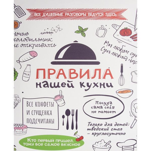 Картина на холсте «Правила кухни» 40х50 см
