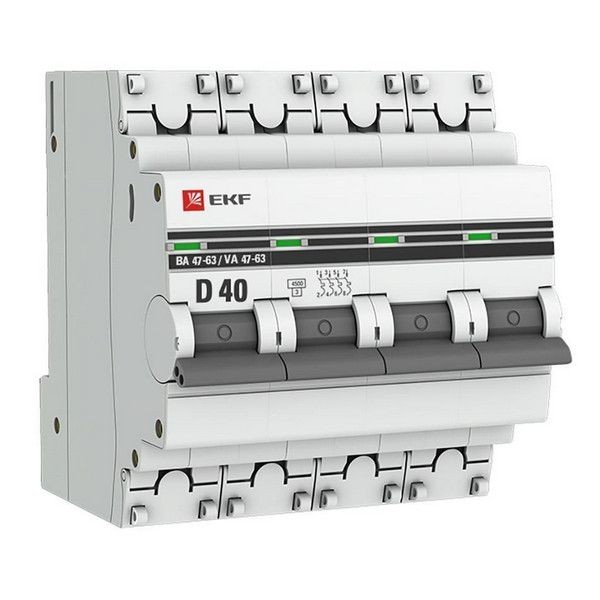 Выключатель автоматический EKF PROxima mcb4763-4-40D-pro 4Р 230В 40А