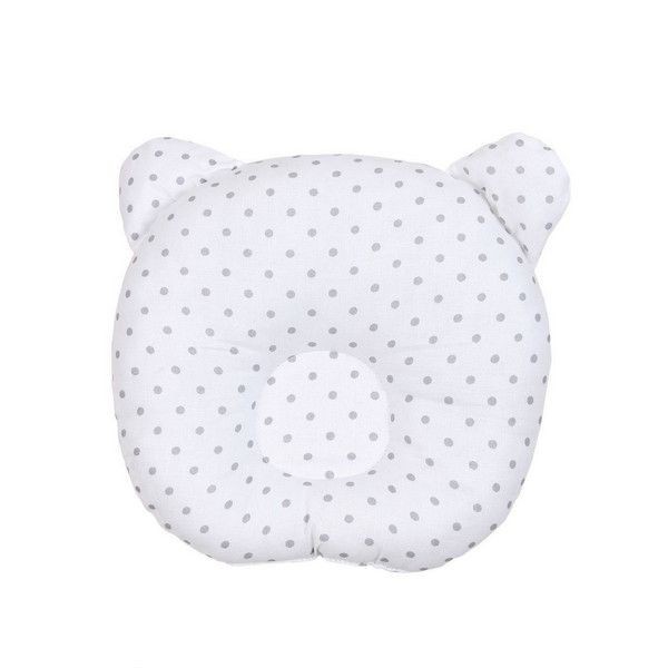Подушка анатомическая AmaroBaby First Pillow Горошек AMARO-40FP-GS, 22х22 см, холлофайбер