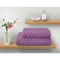Полотенце махровое Guten Morgen Зигзаг, цвет: Винный 50х90 см