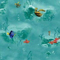 Обои бумажные York Disney II бирюзовые 0.53 м DS7903