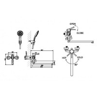 Смеситель для ванны Bravat Slim F6332366CP-01L-RUS