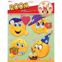 Декоративная наклейка для стены Room decoration Смайлик.Праздник 0004(2303BS)