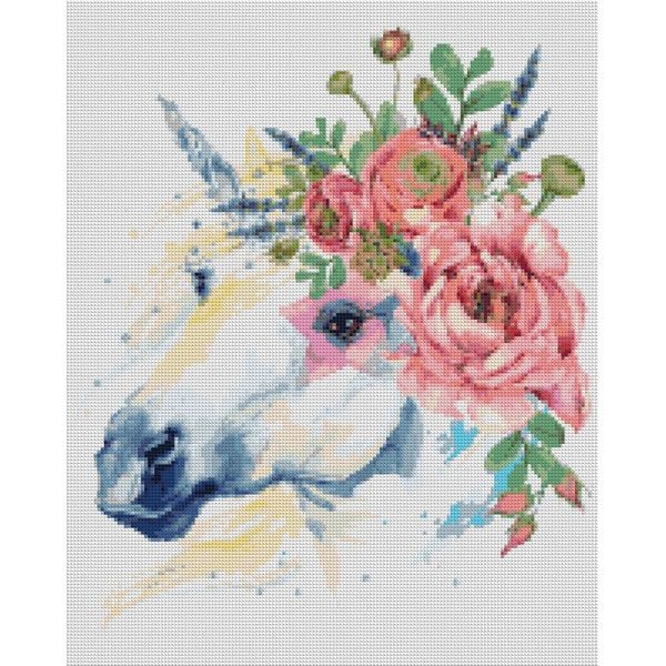 Алмазная мозаика ArtXobby Единорог в цветах АМ052