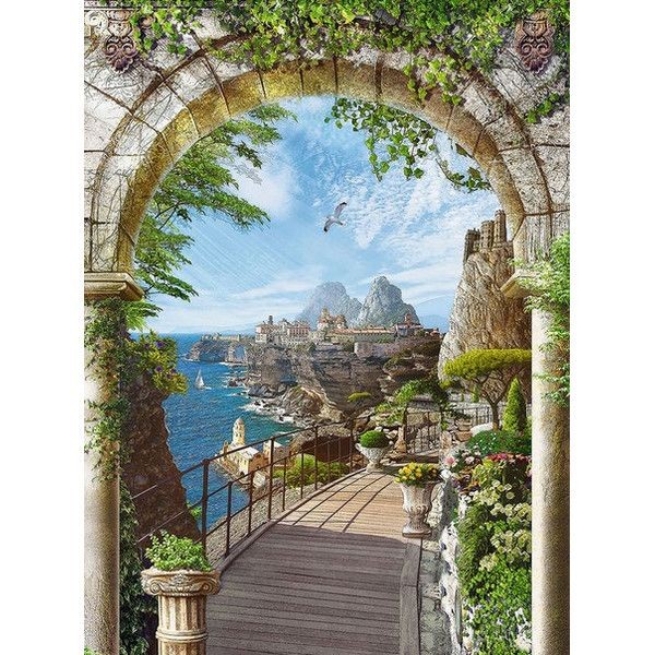 Фотообои DeliceDecor Фреска «Южный пейзаж» Ф 022 200х270 см