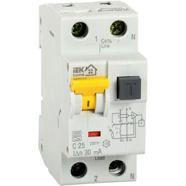 Автомат дифференциальный IEK серия Home 1 полюс 20 А