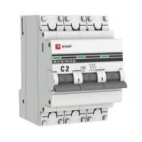 Автоматический выключатель EKF 3P 2А (C) 4,5kA ВА 47-63 PROxima