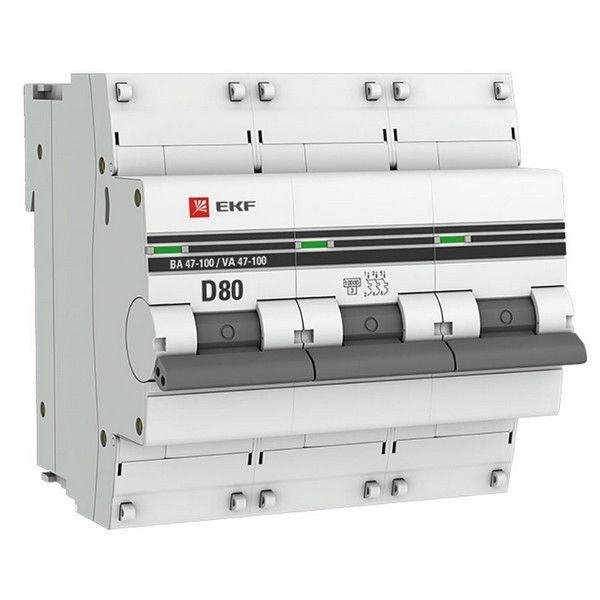 Выключатель автоматический EKF PROxima mcb47100-3-80D-pro 3Р 230В 80А