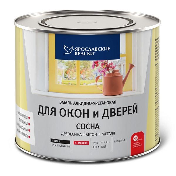 Эмаль для окон и дверей цвет сосна 1.9 кг