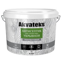 Антисептик Akvateks база A полуматовый белый 9 л
