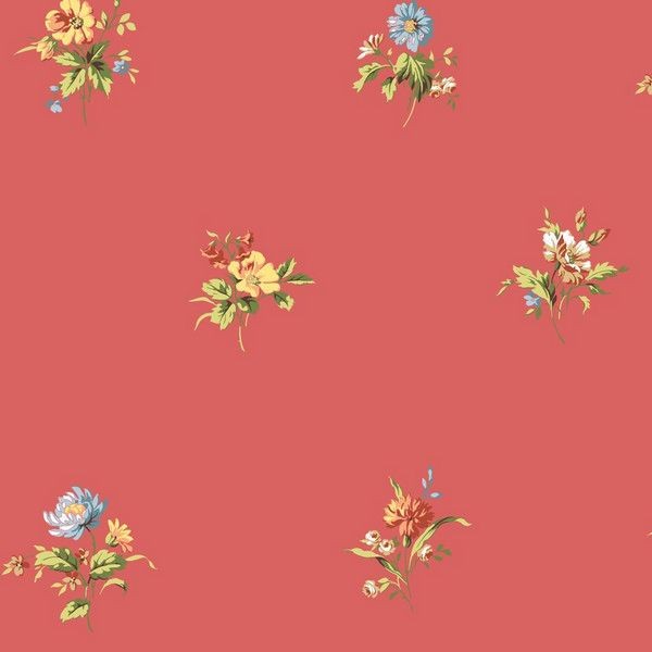 Обои бумажные York Wallcoverings Carey Lind Small Prints розовые PR0198 0.68 м