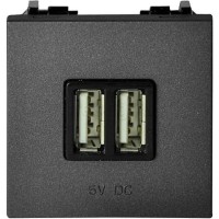 Розетка USB встраиваемая ABB Zenit, цвет антрацит
