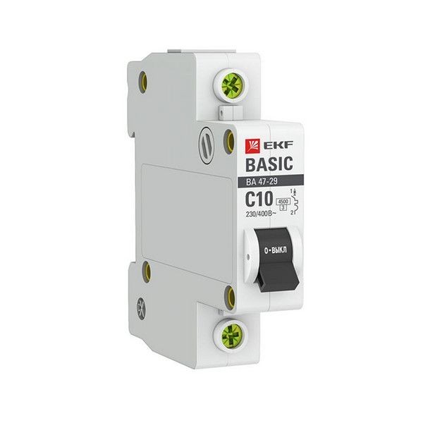Автоматический выключатель EKF Basic mcb4729-1-10C, 1P 10А (C) 4,5кА ВА 47-29