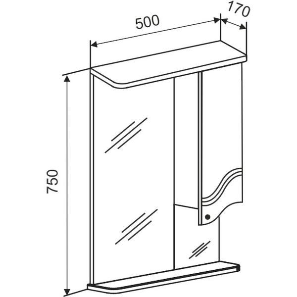 Зеркало шкаф виола 500