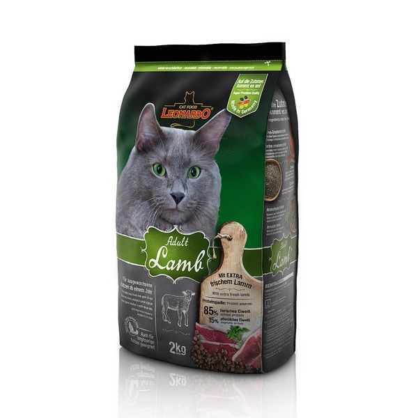 Сухой корм для взрослых кошек Leonardo Adult Sensitive Ягненок/рис при чувствительном пищеварении 2кг