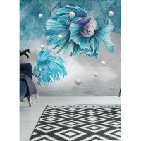 Фотообои Fbrush Голубые рыбы v-23213158 300х270 см