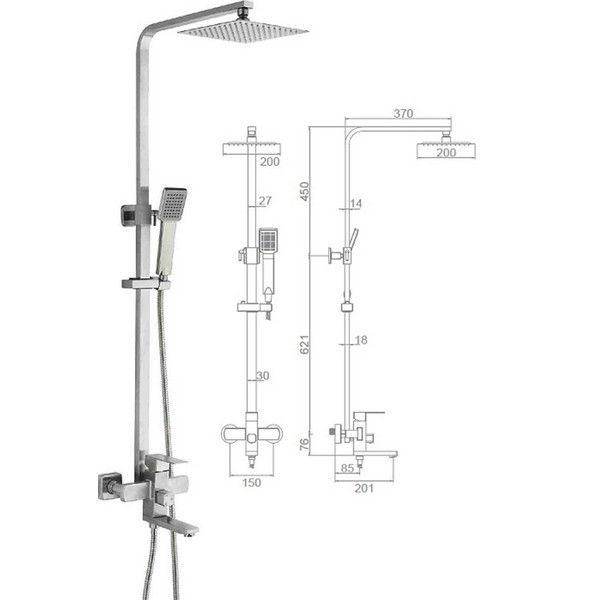 Душевая стойка Ledeme 1/5 L72433