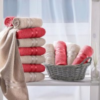 Полотенце для рук Harmonika Цвет: Бежевый, Красный (30х50 см - 12 шт) br33670