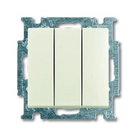 Выключатель встраиваемый ABB Basic 55 3 клавиши, цвет шале (белый)