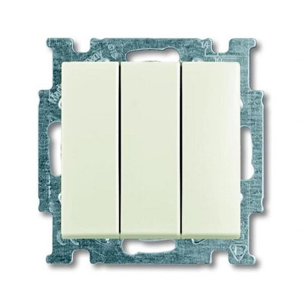 Выключатель встраиваемый ABB Basic 55 3 клавиши, цвет шале (белый)