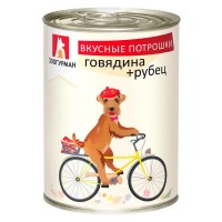 Влажный корм для собак Зоогурман «Вкусные Потрошки», Говядина+Рубец, 350г