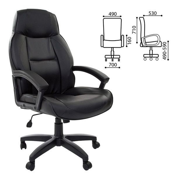 Кресло офисное Brabix Formula Ex-537, экокожа, черное, 531388