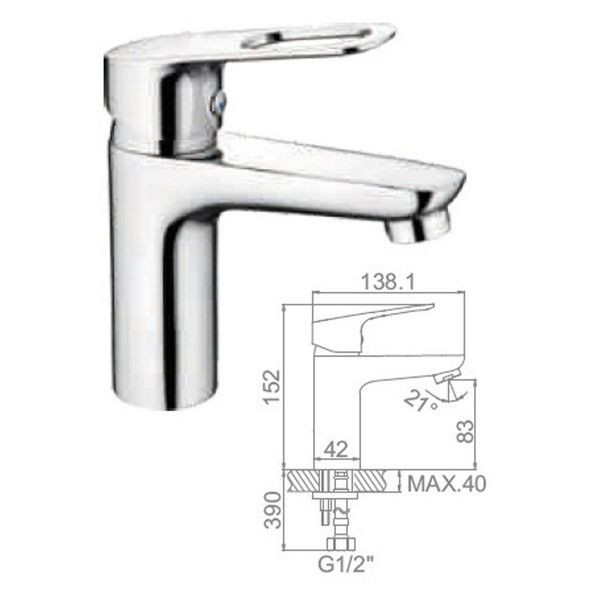 Смеситель для раковины Ledeme L1049