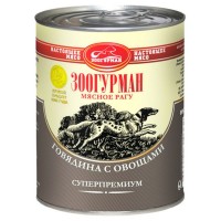 Влажный корм для собак Мясное рагу «Зоогурман - Настоящее мясо», Говядина с овощами, 350г