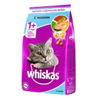 Сухой корм WHISKAS для кошек «Подушечки с паштетом. Аппетитный обед с лососем», 1,9кг