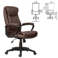 Кресло офисное Brabix Enter Ex-511, экокожа, коричневое, 531163