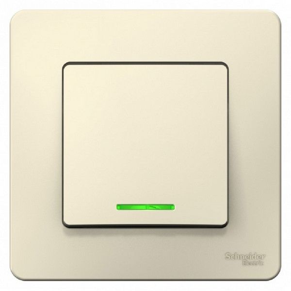 Выключатель встраиваемый Schneider Electric Blanca 1 клавиша, 10 А, с подсветкой, цвет молочный