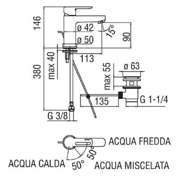 Смеситель для раковины Nobili RD00118/1CR